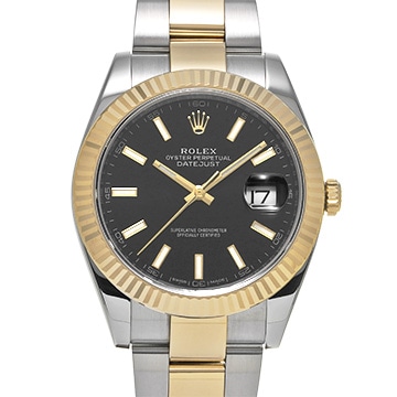 ロレックス デイトジャスト 41 126333 ブライトブラック メンズ 時計 【中古】【wristwatch】