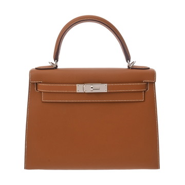 エルメス ケリー 28 外縫い ゴールド ヴォーエプソン レディース バッグ 【中古】【bag】