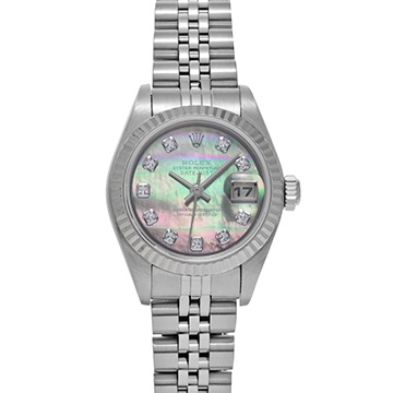 ロレックス デイトジャスト 79174NG ブラックシェル/ダイヤモンド レディース 時計 【中古】【wristwatch】