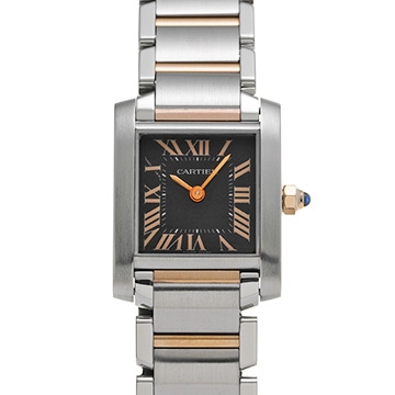 カルティエ タンクフランセーズ SM W5010001 ブラック レディース 時計 【中古】【wristwatch】