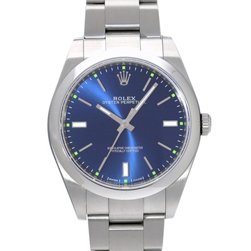 ロレックス オイスターパーペチュアル 39 114300 ブルー メンズ 時計 【中古】【wristwatch】