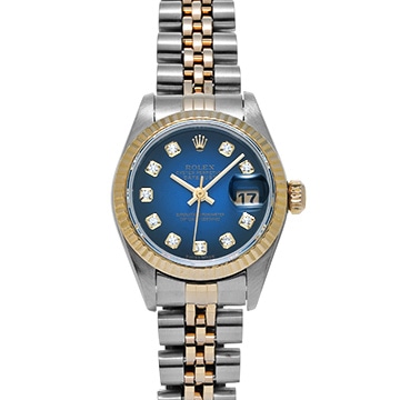 ロレックス デイトジャスト 79173G ブルー・グラデーション/ダイヤモンド レディース 時計 【中古】【wristwatch】