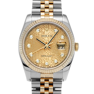 ロレックス デイトジャスト 116233G シャンパンコンピュータ/ダイヤモンド メンズ 時計 【中古】【wristwatch】