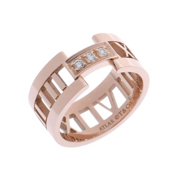 ティファニー アトラス リング 3PD ゴールド K18ピンクゴールド PG レディース ジュエリー 【中古】【jewelry】