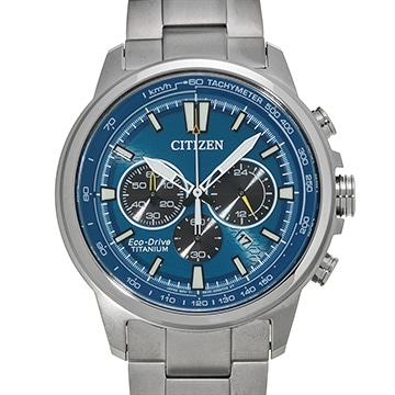 シチズン スーパーチタニウム クロノグラフ CA4570-88L ブルー メンズ 時計 【中古】【wristwatch】