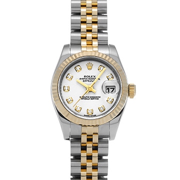 ロレックス デイトジャスト 179173G ホワイト/ダイヤモンド レディース 時計 【中古】【wristwatch】
