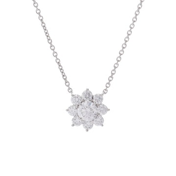 ハリー ウィンストン サンフラワー ミニ ネックレス シルバー Pt950プラチナ レディース ジュエリー 【中古】【jewelry】