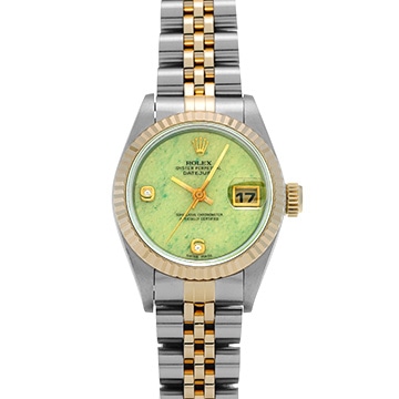 ロレックス デイトジャスト 69173 2BR グリーンジェイド/ダイヤモンド レディース 時計 【中古】【wristwatch】