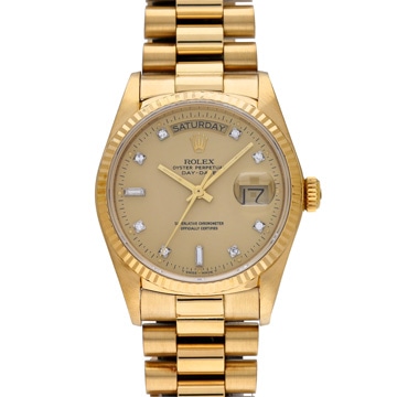 ロレックス デイデイト 18038A シャンパン/ダイヤモンド メンズ 時計 【中古】【wristwatch】