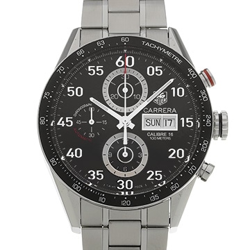 タグ ホイヤー カレラ キャリバー16 クロノグラフ デイデイト CV2A10.BA0796 ブラック メンズ 時計 【中古】【wristwatch】