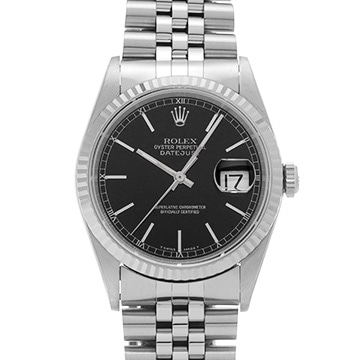 ロレックス デイトジャスト 16234 ブラック メンズ 時計 【中古】【wristwatch】