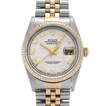 ロレックス デイトジャスト 16233 アイボリーピラミッド メンズ 時計 【中古】【wristwatch】