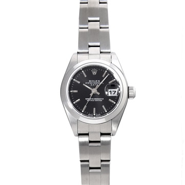 ロレックス オイスターパーペチュアル デイト 79160 ブラック レディース 時計 【中古】【wristwatch】