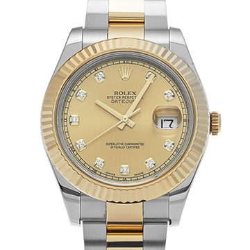 ロレックス デイトジャストII 116333G シャンパン/ダイヤモンド メンズ 時計 【中古】【wristwatch】