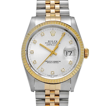 ロレックス デイトジャスト 16233G シルバー/ダイヤモンド メンズ 時計 【中古】【wristwatch】