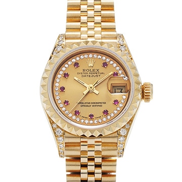 ロレックス デイトジャスト 69188LR シャンパン/ダイヤモンド/ルビー レディース 時計 【中古】【wristwatch】