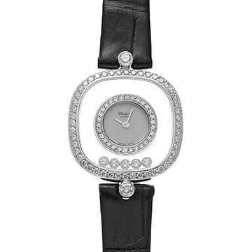 ショパール ハッピーダイヤモンド 20/4959 グレー レディース 時計 【中古】【wristwatch】