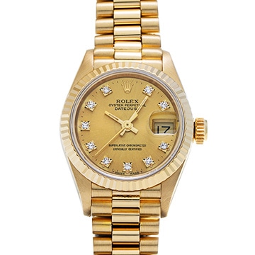ロレックス デイトジャスト 69178G シャンパン/ダイヤモンド レディース 時計 【中古】【wristwatch】