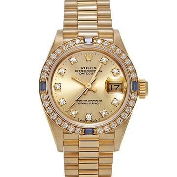 ロレックス デイトジャスト 69088 シャンパン/ダイヤモンド レディース 時計 【中古】【wristwatch】