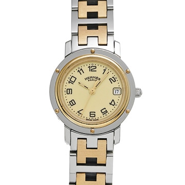 エルメス クリッパー CL4.220 ホワイト レディース 時計 【中古】【wristwatch】