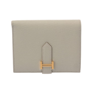 エルメス ベアン コンパクト パールグレー シェーブル レディース 財布 【未使用】【purse】