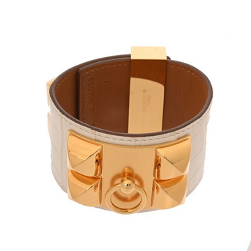 エルメス コリエドシアン ブレスレット #T2 ベトン/ゴールド金具 アリゲーターマット レディース ジュエリー 【中古】【jewelry】