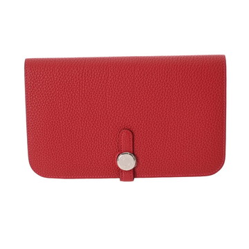 エルメス ドゴン GM ルージュヴィフ トゴ レディース 財布 【中古】【purse】