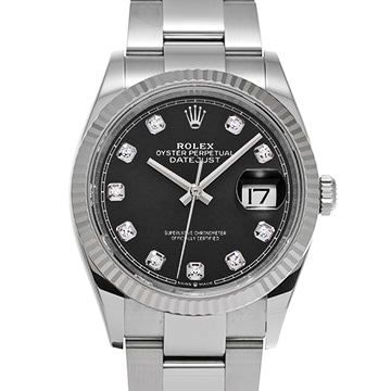 ロレックス デイトジャスト 36 126234G ブライトブラック/ダイヤモンド メンズ 時計 【中古】【wristwatch】