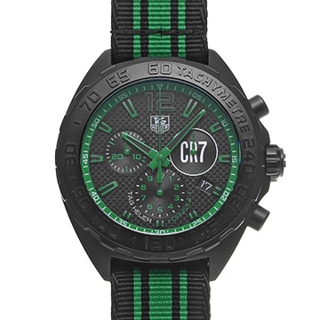 タグ ホイヤー フォーミュラ1 クロノグラフ CR7 クリスティアーノ ロナウド CAZ1113.FC8189 ブラック/グリーン メンズ 時計 【中古】【wristwatch】