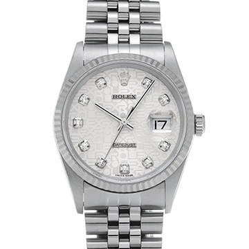 ロレックス デイトジャスト 16234G シルバーコンピュータ/ダイヤモンド メンズ 時計 【中古】【wristwatch】