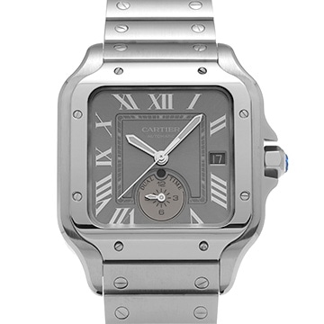カルティエ サントス ドゥ カルティエ デュアルタイムゾーン WSSA0076 グレー メンズ 時計 【中古】【wristwatch】