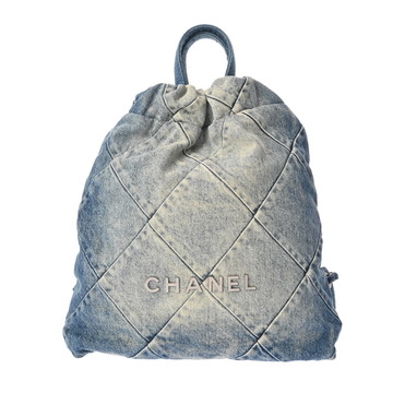 シャネル マトラッセ バックパック ブルー AS4398 デニム レディース バッグ 【中古】【bag】