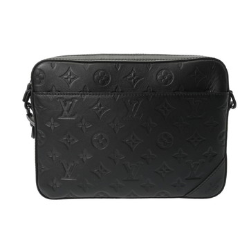 ルイ ヴィトン モノグラムシャドウ デュオ メッセンジャー ノワール M69827 レザー メンズ バッグ 【中古】【bag】