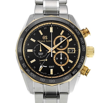 グランドセイコー スプリングドライブ クロノグラフ GMT セイコー 140th SBGC240 ブラック メンズ 時計 【中古】【wristwatch】