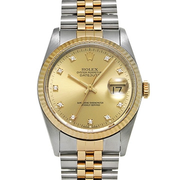 ロレックス デイトジャスト 16233G シャンパン/ダイヤモンド メンズ 時計 【中古】【wristwatch】