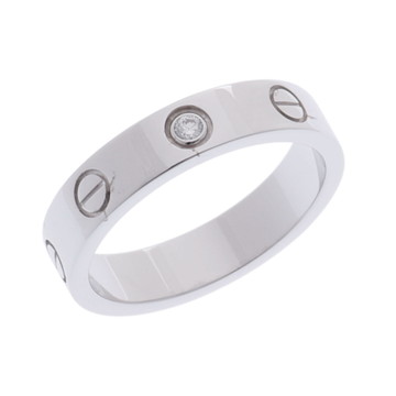 カルティエ ミニラブリング #50 1PD シルバー K18ホワイトゴールド WG レディース ジュエリー 【中古】【jewelry】