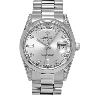 ロレックス デイデイト 118296A シルバー/ダイヤモンド メンズ 時計 【中古】【wristwatch】