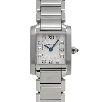 カルティエ タンク フランセーズ SM WE110006 シルバー/ダイヤモンド レディース 時計 【中古】【wristwatch】
