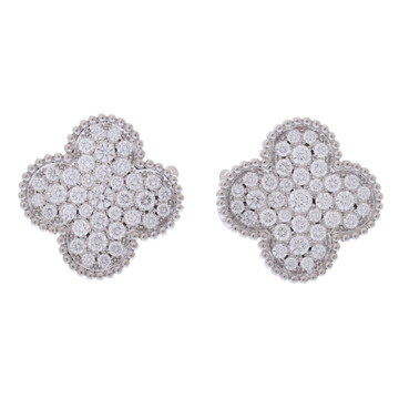 ヴァン クリーフ&アーペル マジックアルハンブラ ピアス シルバー K18ホワイトゴールド WG レディース ジュエリー 【中古】【jewelry】
