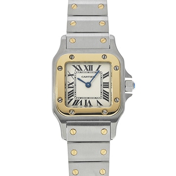 カルティエ サントス ガルベ SM W20012C4 アイボリー レディース 時計 【中古】【wristwatch】