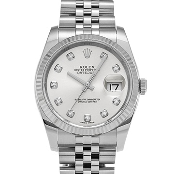 ロレックス デイトジャスト 116234G シルバー/ダイヤモンド メンズ 時計 【中古】【wristwatch】