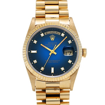 ロレックス デイデイト 18238A ブルー・グラデーション/ダイヤモンド メンズ 時計 【中古】【wristwatch】