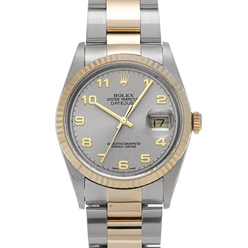 ロレックス デイトジャスト 16233 グレー メンズ 時計 【中古】【wristwatch】