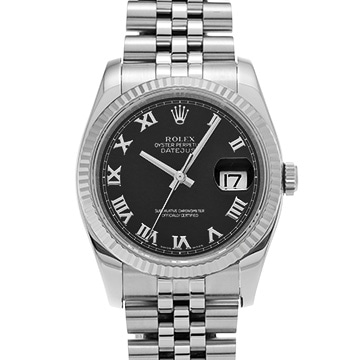 ロレックス デイトジャスト 116234 ブラック メンズ 時計 【中古】【wristwatch】