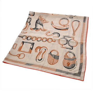 エルメス カレジュアン 140 Inventaire Poetique pour un Conte Sellier shawl マルチカラー カシミア70％/シルク30％ レディース 【新品】【other】