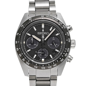 セイコー プロスペックス スピードタイマー ソーラークロノグラフ SBDL091 ブラック メンズ 時計 【中古】【wristwatch】