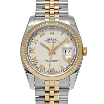 ロレックス デイトジャスト 116233 アイボリーピラミッド メンズ 時計 【中古】【wristwatch】