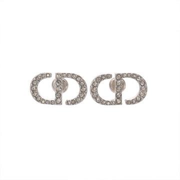ディオール Petit CD スタッドピアス シルバー/ホワイト メタル/クリスタル レディース ジュエリー 【中古】【jewelry】