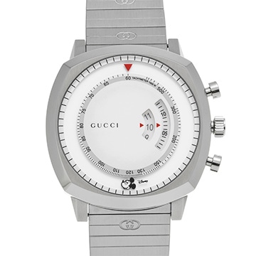 グッチ グリップ クロノグラフ ミッキーマウス YA157306 ホワイト メンズ 時計 【中古】【wristwatch】