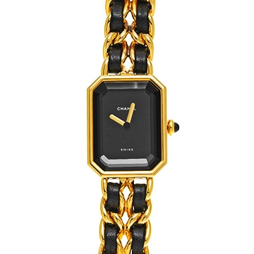 シャネル プルミエール M H0001 ブラック レディース 時計 【中古】【wristwatch】